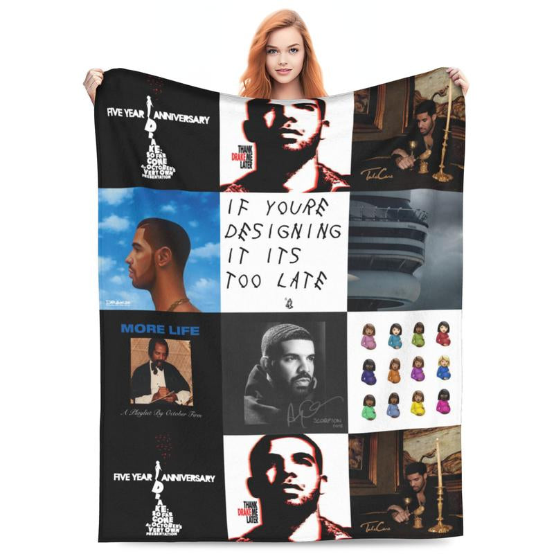 Rod Wave Flannel American Blankets Lightweight Soft Warm Blanket Plush Air Conditioned Throw Blankets for Teen Couch Bed Sofa Living Room Chair