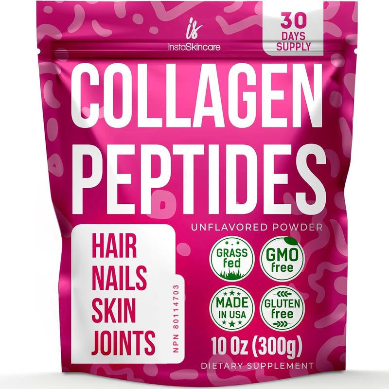 Multi Collagen Peptides Powder - Hydrolyzed Protein Peptides Unflavored Hydrolyzed Supplement for Women Colageno - Instaskincare