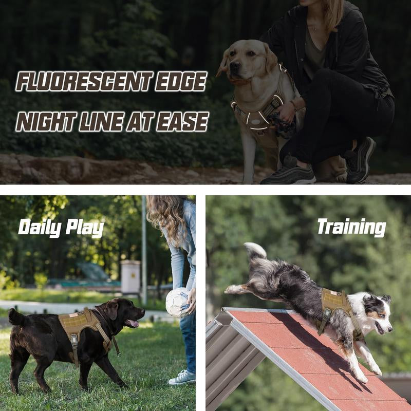 【Deals for Your】Auroth Tactical Dog Harness for Small to Large Dogs , Durable Reflective Dog Harness, Easy to Control, Large Dogs No Pull Adjustable Pet Harness, Dog & Cat Accessories, Pet Supplies