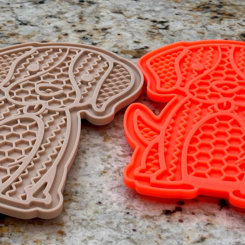 Lick Mat for Dogs, Ultra Suction Multi-Surface Stress Relief, Slow Feeding, Dog Training and Dog Enrichment Toys, Set of 2