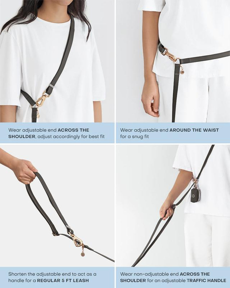 4-In-1 Wide Convertible Hands Free Leash 3/4"