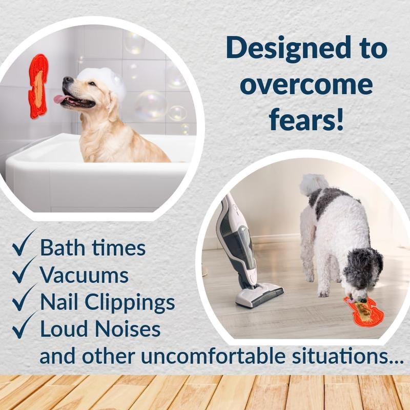 Lick Mat for Dogs, Ultra Suction Multi-Surface Stress Relief, Slow Feeding, Dog Training and Dog Enrichment Toys, Set of 2