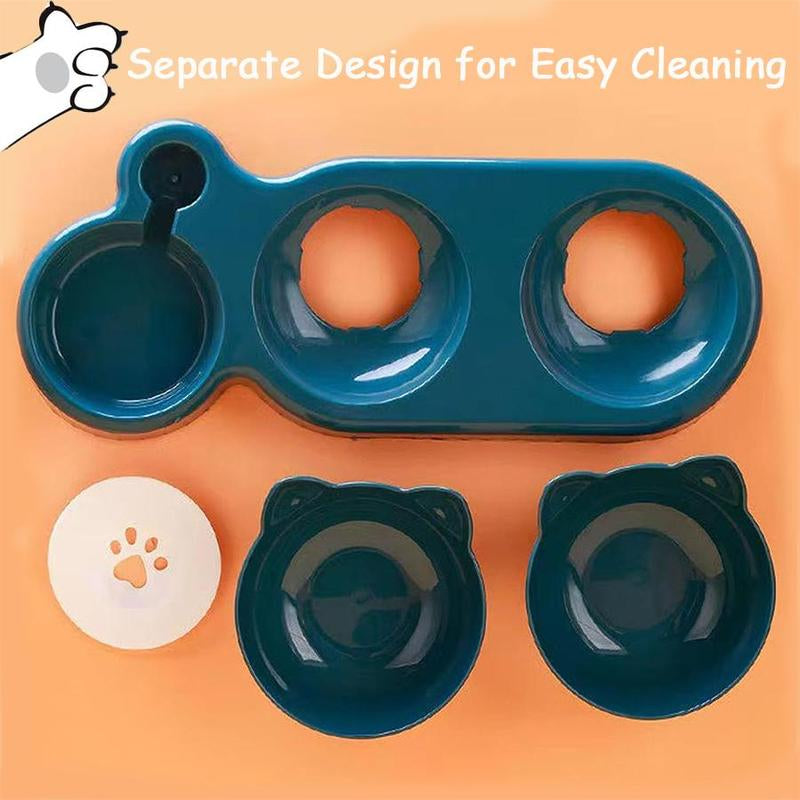 Pet Feeding Bowl Kit, Pet Feeder Base & Feeding Bowl & Large Capacity Drinking Bottle Combination, Supplies for Cats & Dogs