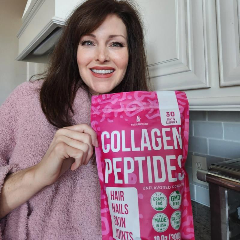 Multi Collagen Peptides Powder - Hydrolyzed Protein Peptides Unflavored Hydrolyzed Supplement for Women Colageno - Instaskincare