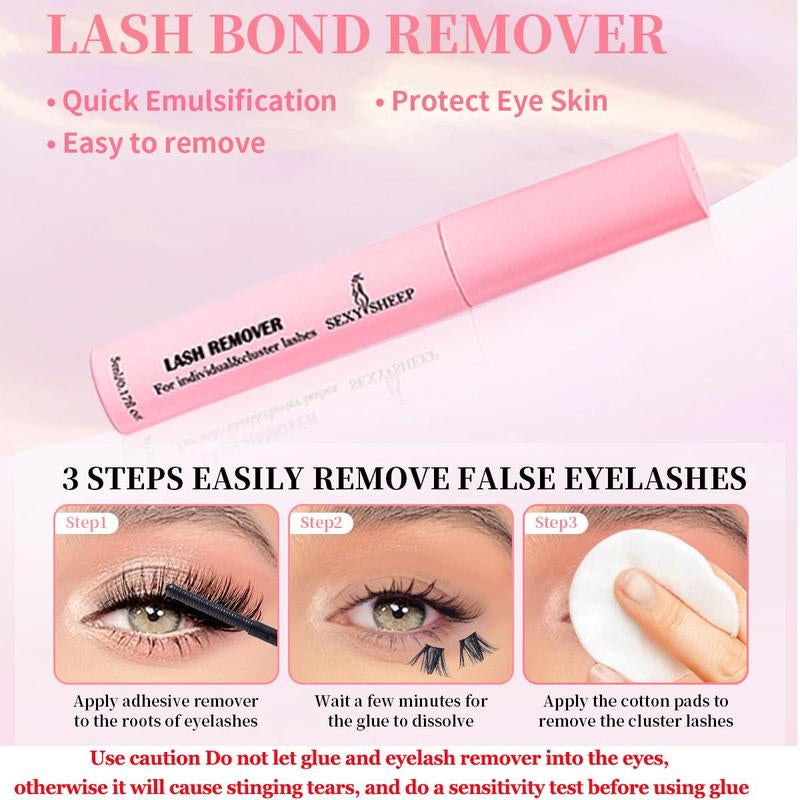 Mixed Length False Eyelash Kit, Natural Look Eyelash Extension, Eyelash Glue Extension, Makeup Set, Cosmetic Product for Women & Girls, Eyelash Extensions Kit