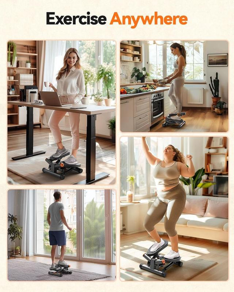 Niceday Steppers For, Space-Saving Stair Stepper with Resistance Bands, Mini Stepper for and Office Use with 300LBS Loading Capacity Butt Exercise