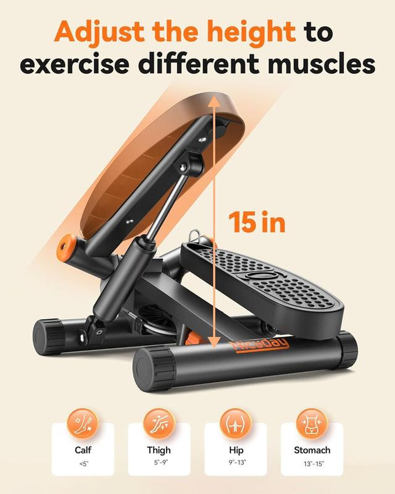 Niceday Steppers For, Space-Saving Stair Stepper with Resistance Bands, Mini Stepper for and Office Use with 300LBS Loading Capacity Butt Exercise