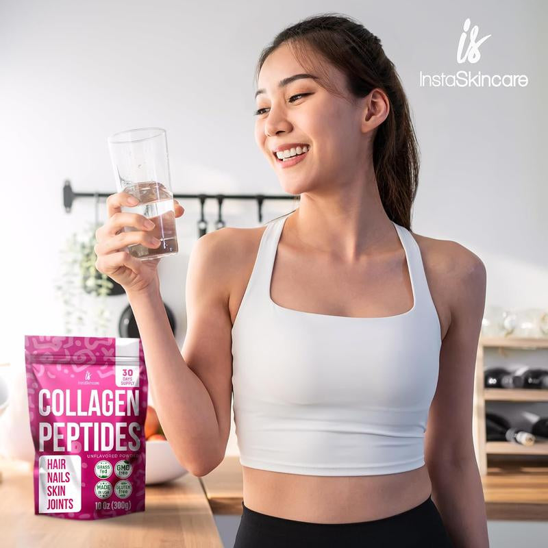 Multi Collagen Peptides Powder - Hydrolyzed Protein Peptides Unflavored Hydrolyzed Supplement for Women Colageno - Instaskincare