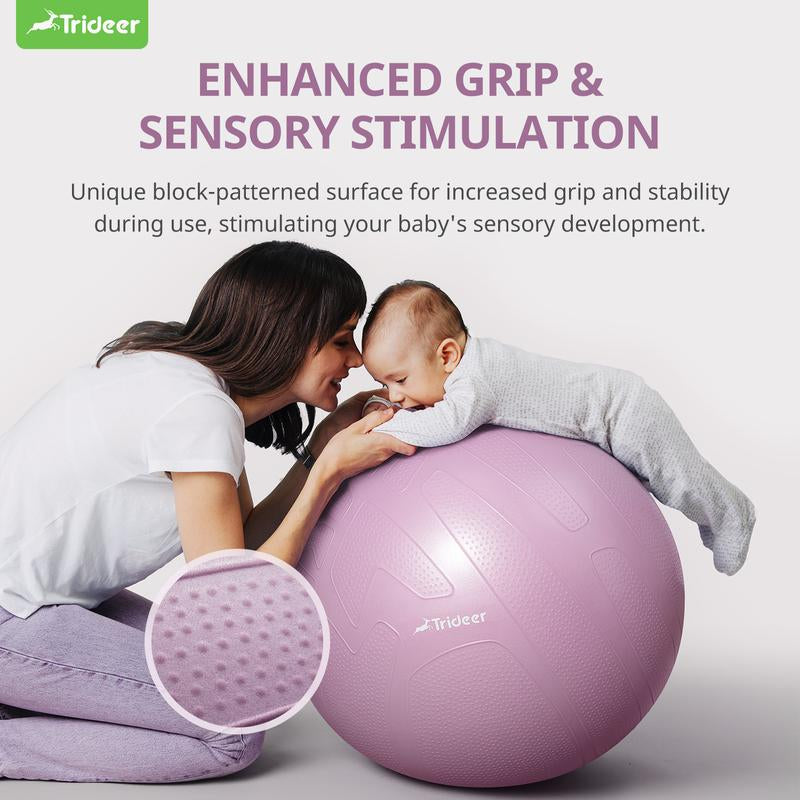 Trideer Pregnancy Ball Birthing Ball, 1.7Mm Extra Thick Yoga Ball for Maternity, Labor Birth, Exercise, Physio, Recovery Guide & Baby Memory Book Included, 440LB Anti-Burst & Non-Slip Stability Ball