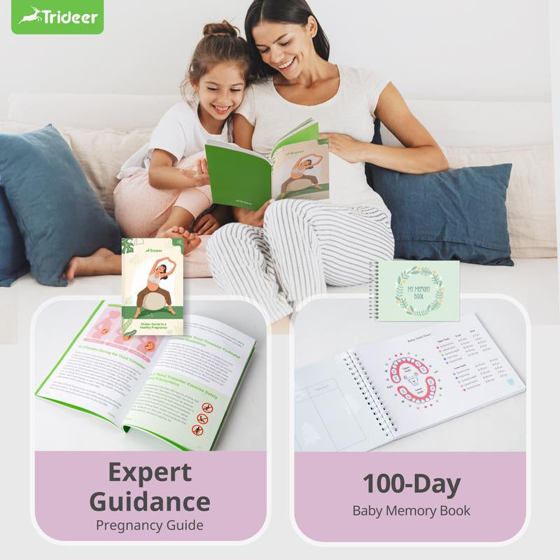 Trideer Pregnancy Ball Birthing Ball, 1.7Mm Extra Thick Yoga Ball for Maternity, Labor Birth, Exercise, Physio, Recovery Guide & Baby Memory Book Included, 440LB Anti-Burst & Non-Slip Stability Ball