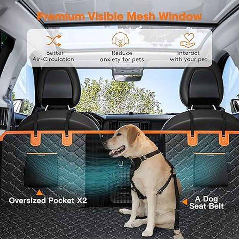 Back Seat Extender for Dogs, Hard Bottom Dog Car Seat Cover for Back Seat Protector, Waterproof Dog Backseat Cover for Car, Foldable Dog Hammock for Car Travel Accessories Camping Mattress Bed