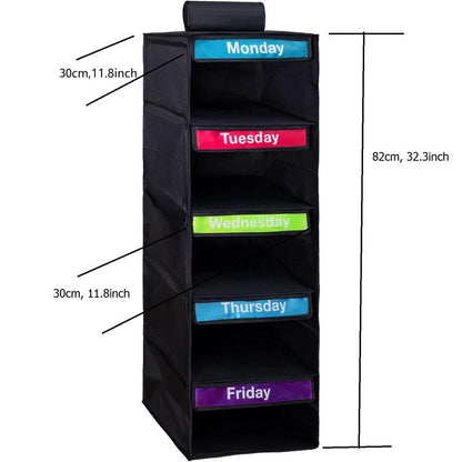 Hanging Clothes Storage Bag, Household Daily Clothing Classification Storage Bag, Monday to Friday Clothes Organizer for Home Use, Boyfriend Gift, Valentine'S Day Gift