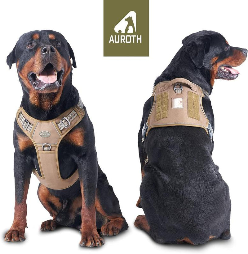 【Deals for Your】Auroth Tactical Dog Harness for Small to Large Dogs , Durable Reflective Dog Harness, Easy to Control, Large Dogs No Pull Adjustable Pet Harness, Dog & Cat Accessories, Pet Supplies