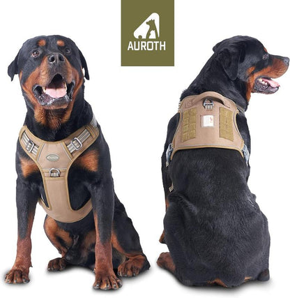 【Deals for Your】Auroth Tactical Dog Harness for Small to Large Dogs , Durable Reflective Dog Harness, Easy to Control, Large Dogs No Pull Adjustable Pet Harness, Dog & Cat Accessories, Pet Supplies