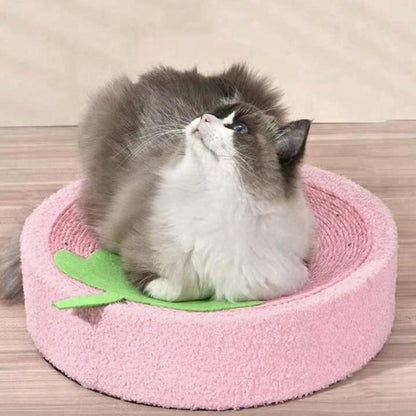 Cat Bed, Cat Scratching Board, Cute Fruit Design Sisal Rope round Cat Scratching Toy, Wear Resistant Scratching Beds Toys Furniture, Pet Supplies