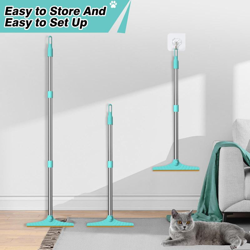 Cat Hair Remover, Adjustable Pet Hair Remover, Pet Cleaning Brush with Hanging Ring, Power Broom, Pet Hair Remover Tool for Carpets Floor Use, Valentine'S Day Gift