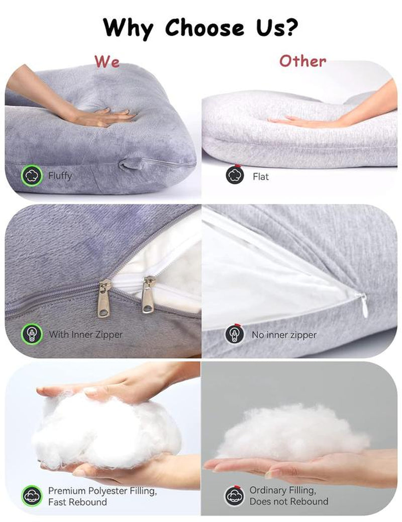 TTZZ Pregnancy Pillows, U-Shape Full Body Pillow, Removable Cooling Cover, Pregnancy Pillows for Sleeping, Body Pillows for Adults, Maternity Pillow and Pregnancy Must Haves