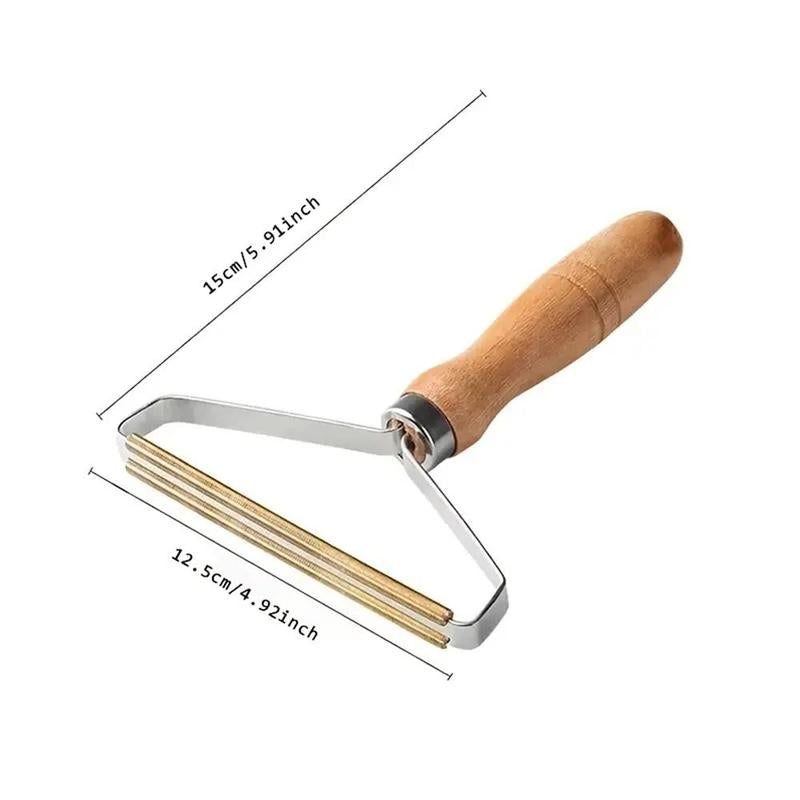 Wooden Handle Pet Hair Remover, Multi-Use Lint Roller Scraper, Lint Removing Shaving Tool for Clothes, Carpets & Pet Bed, Cat & Dogs Accessories