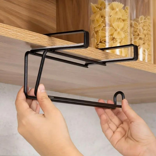 Punch-Free Paper Towel Holder, 1 Count Wall-Mounted Storage Shelf, Durable, Space-Saving Organizer for Kitchen & Bathroom, 2024 Storage Organizer