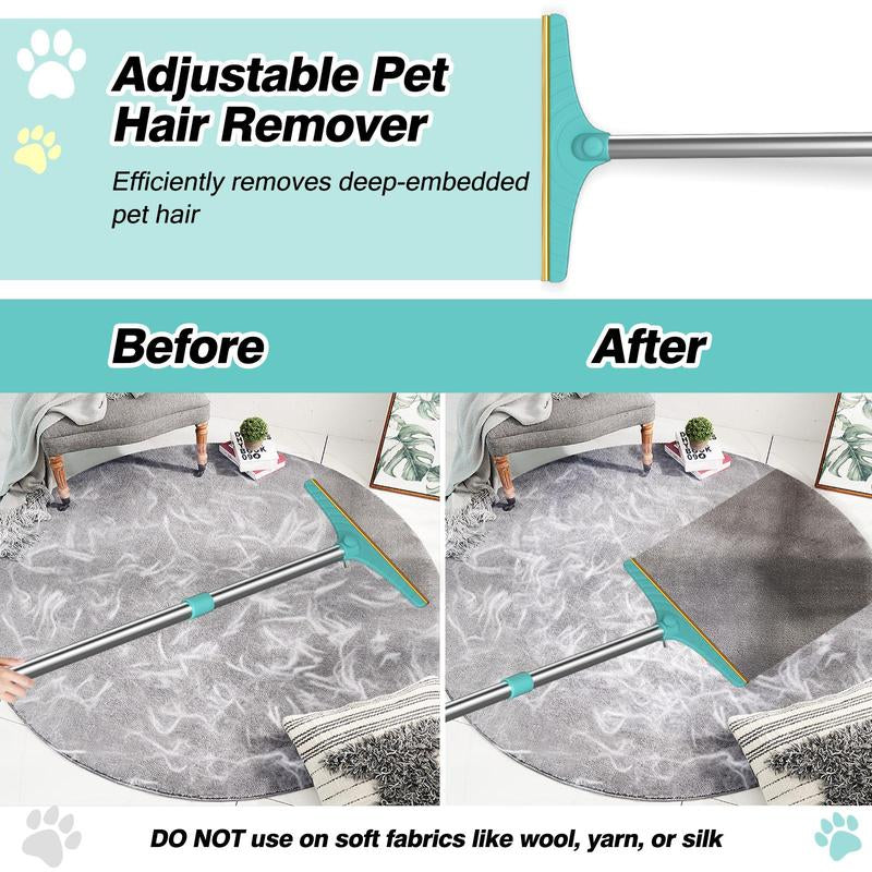 Cat Hair Remover, Adjustable Pet Hair Remover, Pet Cleaning Brush with Hanging Ring, Power Broom, Pet Hair Remover Tool for Carpets Floor Use, Valentine'S Day Gift