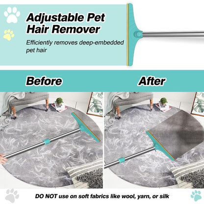 Cat Hair Remover, Adjustable Pet Hair Remover, Pet Cleaning Brush with Hanging Ring, Power Broom, Pet Hair Remover Tool for Carpets Floor Use, Valentine'S Day Gift