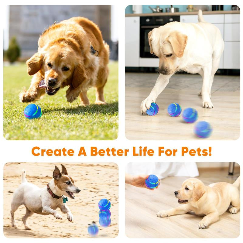 Petbobi Interactive Dog Ball,2 Modes Interactive Dog Toys USB Rechargeable Motion Activated Self Moving Dog Ball Toy Durable Peppy Pet Ball for Small Medium Dog LED Light