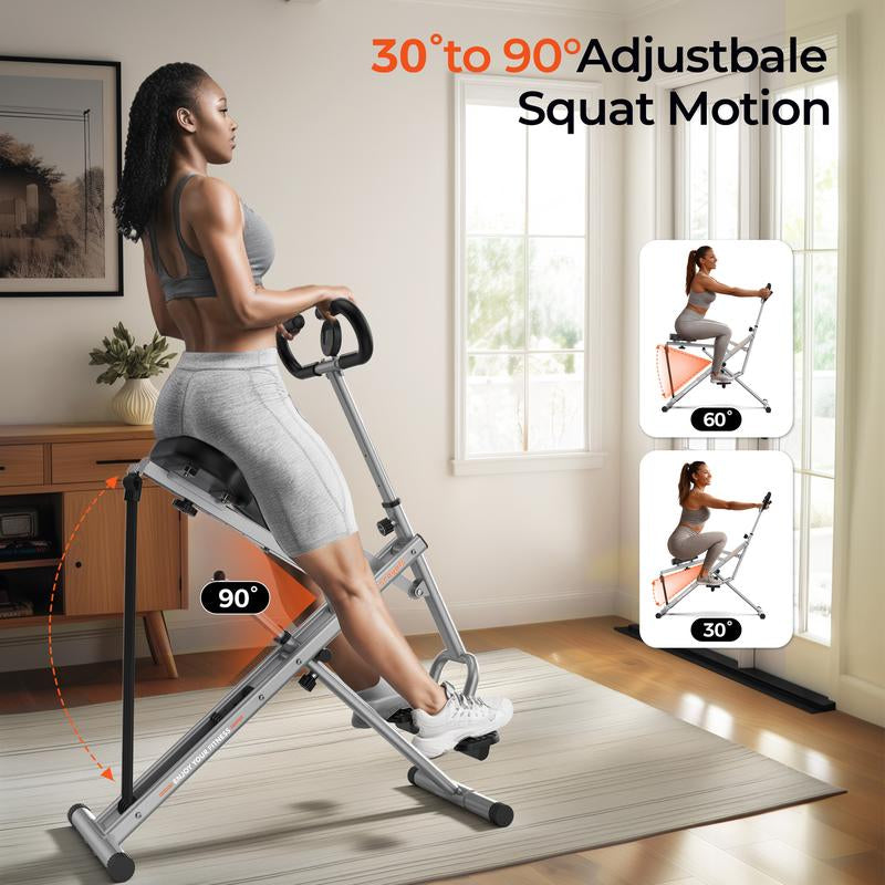 FLYBIRD Squat Machine for Home,Rodeo Core Exercise Machine,330Lbs Foldable,Adjustable 4 Resistance Bands,Ride & Rowing Machine for Botty Glutes Butt Thighs,Ab Back/Leg Press Hip Thrust
