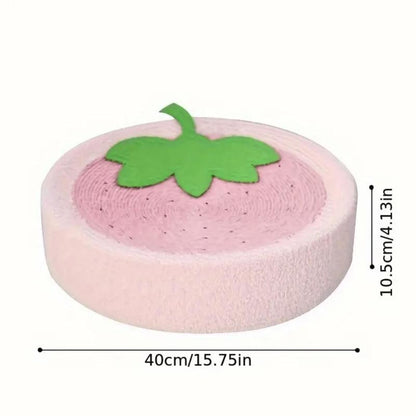 Cat Bed, Cat Scratching Board, Cute Fruit Design Sisal Rope round Cat Scratching Toy, Wear Resistant Scratching Beds Toys Furniture, Pet Supplies