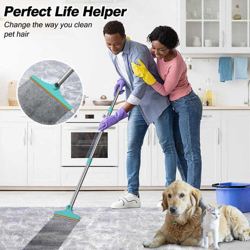 Cat Hair Remover, Adjustable Pet Hair Remover, Pet Cleaning Brush with Hanging Ring, Power Broom, Pet Hair Remover Tool for Carpets Floor Use, Valentine'S Day Gift