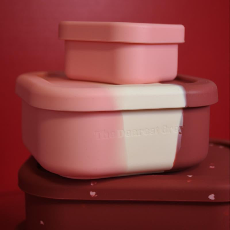 The Dearest Grey Leak Proof Silicone Smalls Bento Lunch Box Microwave and Oven Safe