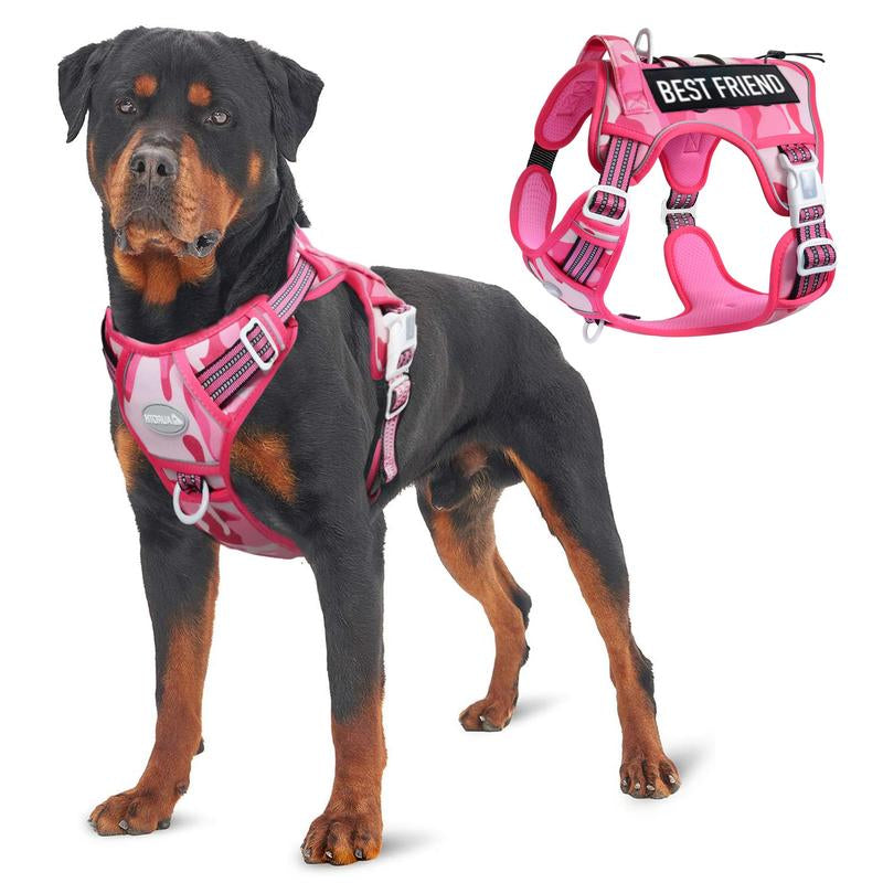 【Deals for Your】Auroth Tactical Dog Harness for Small to Large Dogs , Durable Reflective Dog Harness, Easy to Control, Large Dogs No Pull Adjustable Pet Harness, Dog & Cat Accessories, Pet Supplies