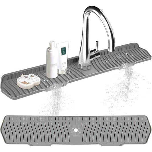 Silicone Sink Splash Guard, 1 Count Longer Sink Mat for Kitchen Bathroom, Kitchen Faucet Mat, Sink Faucet Mat, Splash Guard, Drip Protector Splash