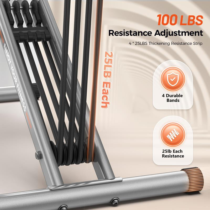 FLYBIRD Squat Machine for Home,Rodeo Core Exercise Machine,330Lbs Foldable,Adjustable 4 Resistance Bands,Ride & Rowing Machine for Botty Glutes Butt Thighs,Ab Back/Leg Press Hip Thrust
