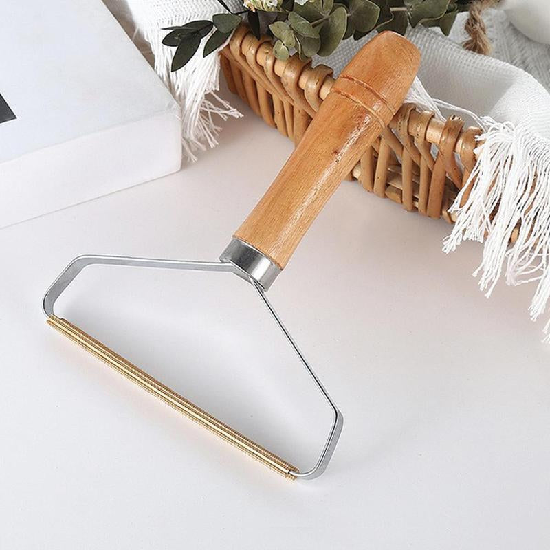 Wooden Handle Pet Hair Remover, Multi-Use Lint Roller Scraper, Lint Removing Shaving Tool for Clothes, Carpets & Pet Bed, Cat & Dogs Accessories
