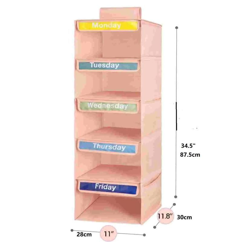 Hanging Clothes Storage Bag, Household Daily Clothing Classification Storage Bag, Monday to Friday Clothes Organizer for Home Use, Boyfriend Gift, Valentine'S Day Gift
