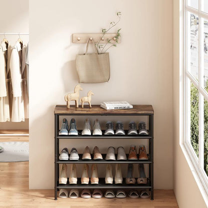Shoe Rack Organizer 4 Tier 5 Tier 6 Tier Metal Organizer Shelf with Industrial MDF Board and Layer Fabric Garage Blackfriday Paint