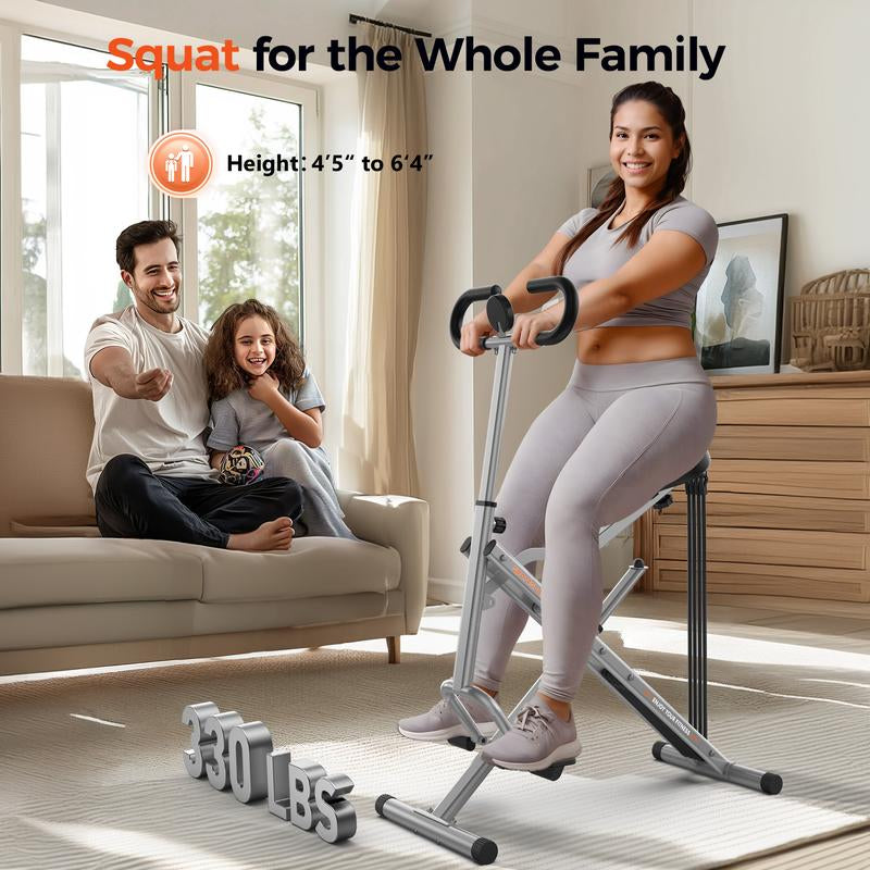 FLYBIRD Squat Machine for Home,Rodeo Core Exercise Machine,330Lbs Foldable,Adjustable 4 Resistance Bands,Ride & Rowing Machine for Botty Glutes Butt Thighs,Ab Back/Leg Press Hip Thrust