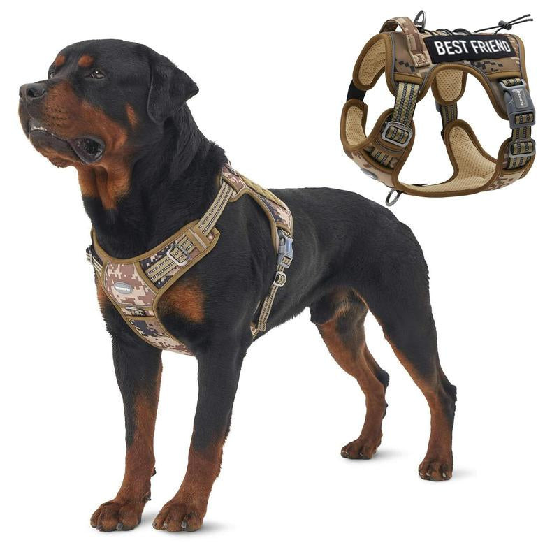 【Deals for Your】Auroth Tactical Dog Harness for Small to Large Dogs , Durable Reflective Dog Harness, Easy to Control, Large Dogs No Pull Adjustable Pet Harness, Dog & Cat Accessories, Pet Supplies