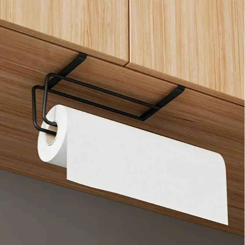 Punch-Free Paper Towel Holder, 1 Count Wall-Mounted Storage Shelf, Durable, Space-Saving Organizer for Kitchen & Bathroom, 2024 Storage Organizer
