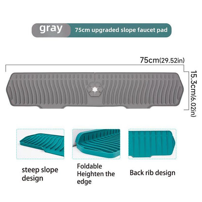 Silicone Sink Splash Guard, 1 Count Longer Sink Mat for Kitchen Bathroom, Kitchen Faucet Mat, Sink Faucet Mat, Splash Guard, Drip Protector Splash