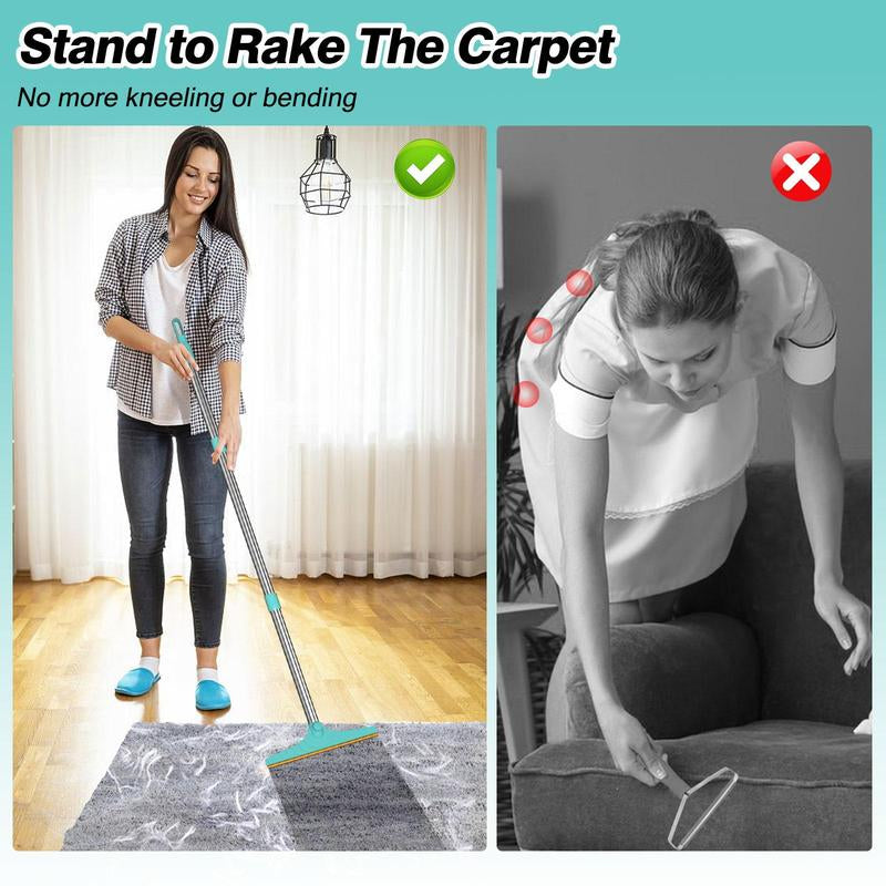 Cat Hair Remover, Adjustable Pet Hair Remover, Pet Cleaning Brush with Hanging Ring, Power Broom, Pet Hair Remover Tool for Carpets Floor Use, Valentine'S Day Gift