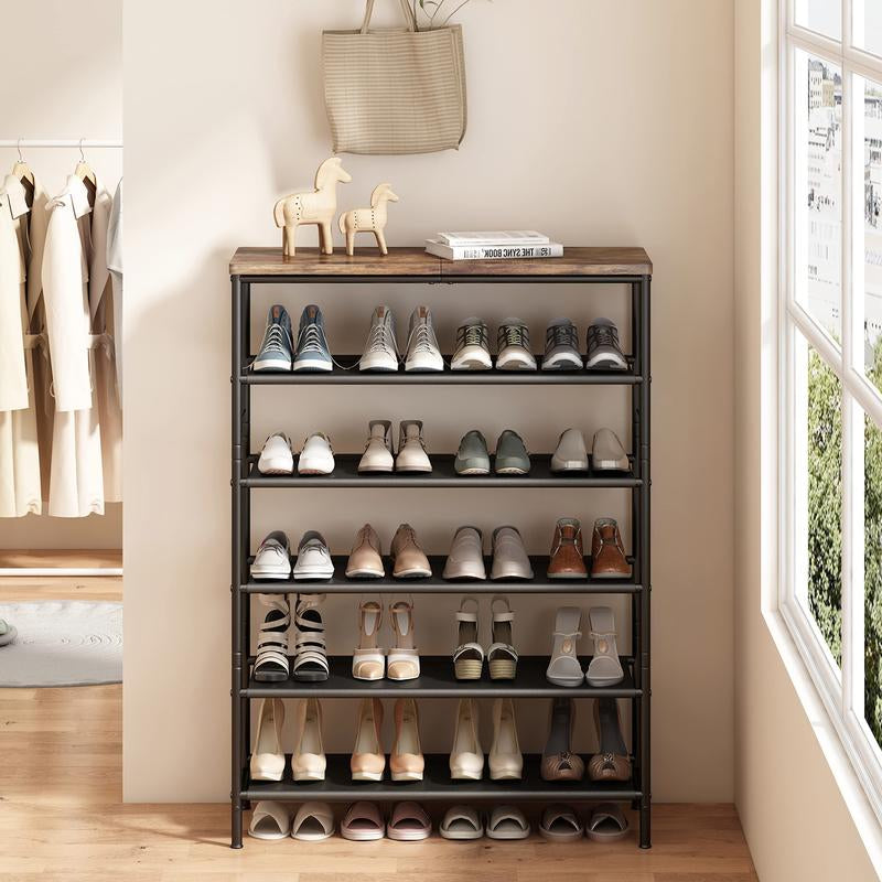 Shoe Rack Organizer 4 Tier 5 Tier 6 Tier Metal Organizer Shelf with Industrial MDF Board and Layer Fabric Garage Blackfriday Paint