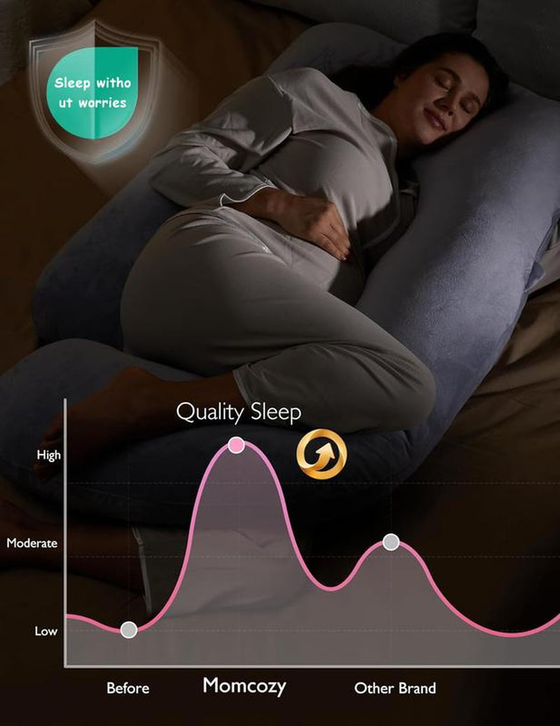 TTZZ Pregnancy Pillows, U-Shape Full Body Pillow, Removable Cooling Cover, Pregnancy Pillows for Sleeping, Body Pillows for Adults, Maternity Pillow and Pregnancy Must Haves
