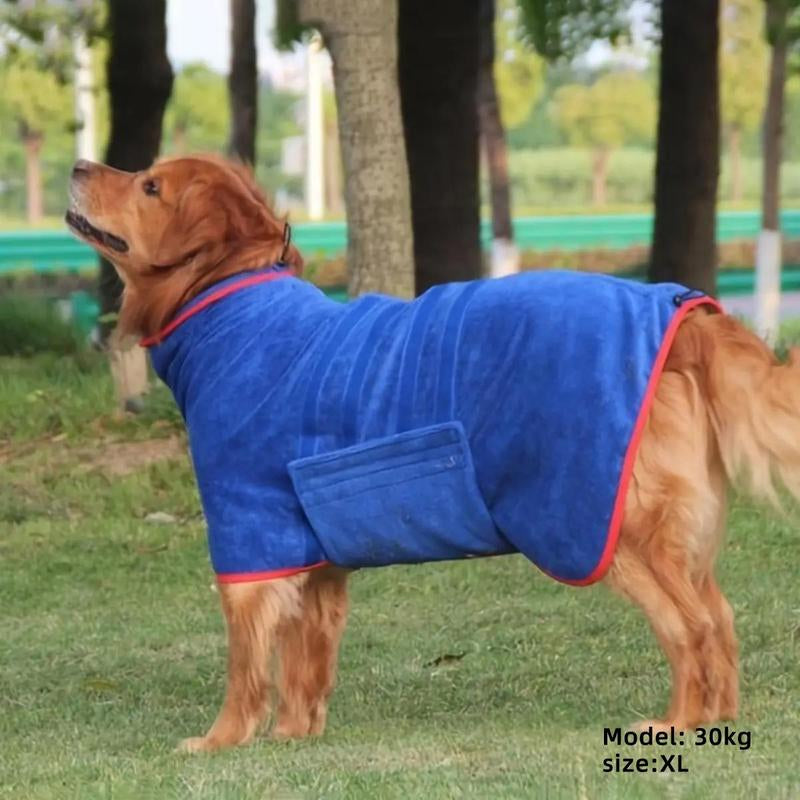 Pet Bath Robe, Quick Drying Pet Grooming Cloak with Hook & Loop Fastener, Soft & Comfortable Pet Bath Towel, Dog & Cat Grooming Supplies, Dog Accessories, Valentine'S Day Gift, Dog Stuff