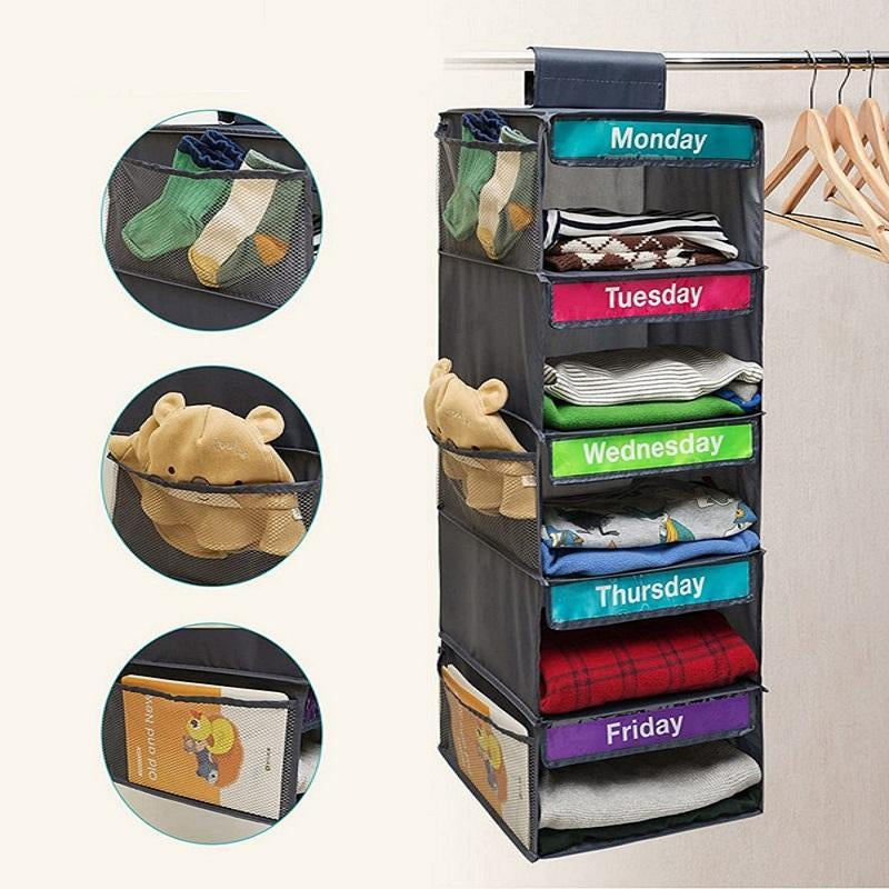 Hanging Clothes Storage Bag, Household Daily Clothing Classification Storage Bag, Monday to Friday Clothes Organizer for Home Use, Boyfriend Gift, Valentine'S Day Gift