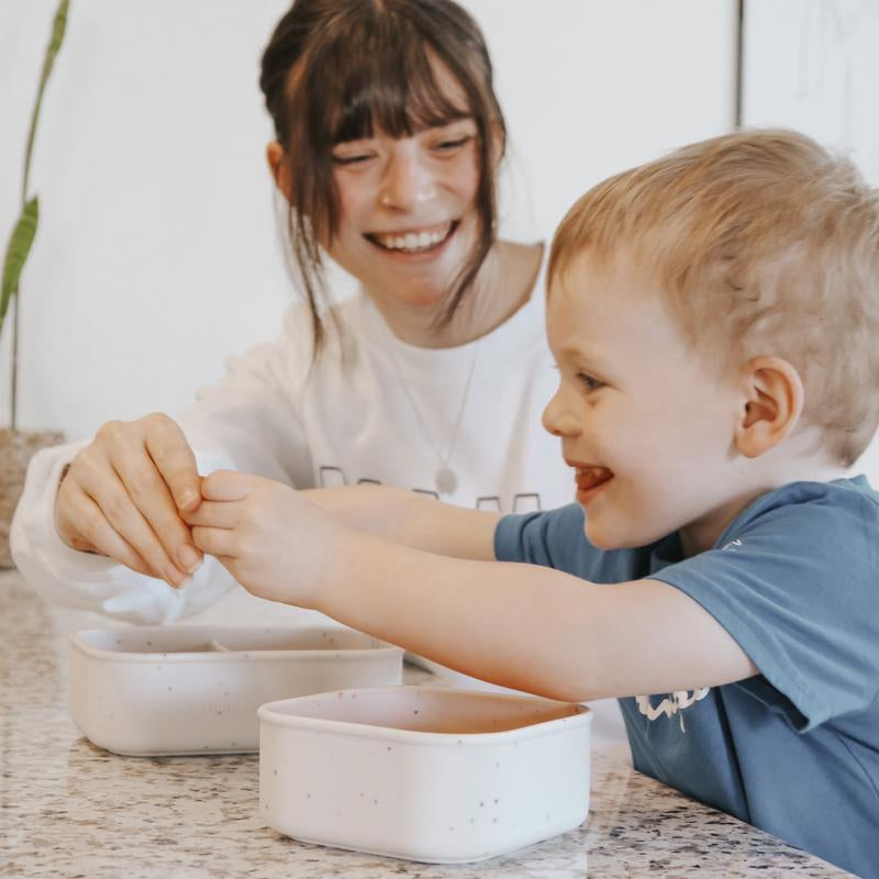 The Dearest Grey Leak Proof Silicone Smalls Bento Lunch Box Microwave and Oven Safe