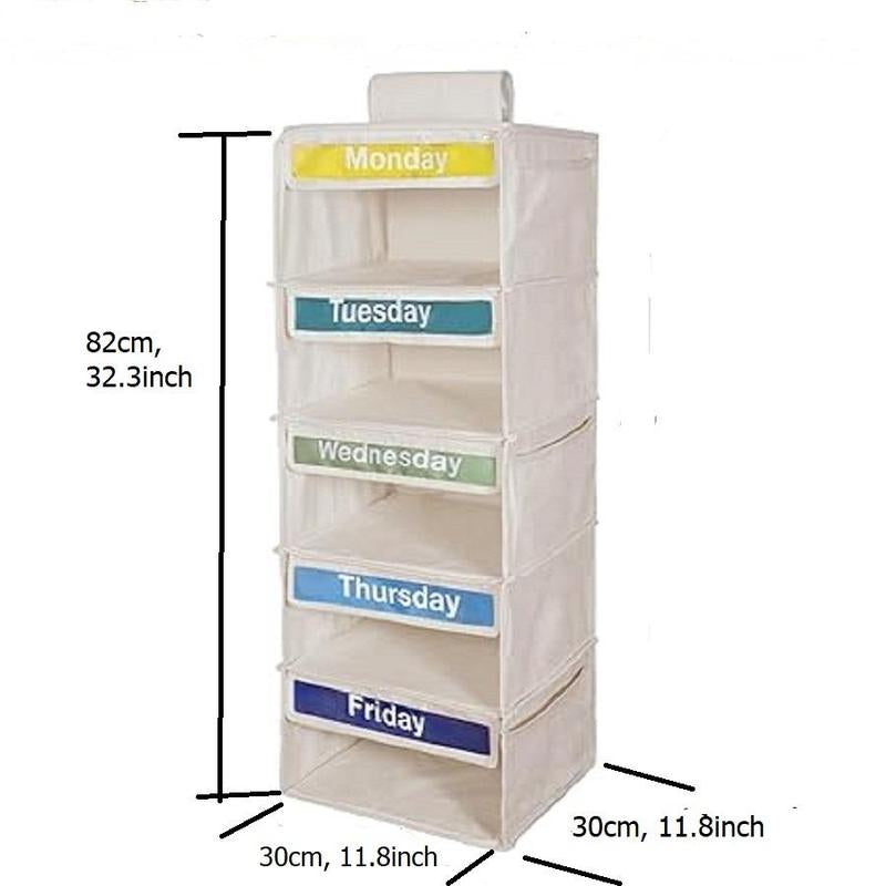 Hanging Clothes Storage Bag, Household Daily Clothing Classification Storage Bag, Monday to Friday Clothes Organizer for Home Use, Boyfriend Gift, Valentine'S Day Gift