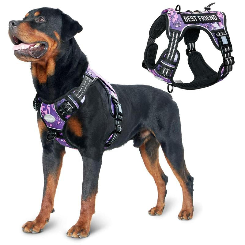 【Deals for Your】Auroth Tactical Dog Harness for Small to Large Dogs , Durable Reflective Dog Harness, Easy to Control, Large Dogs No Pull Adjustable Pet Harness, Dog & Cat Accessories, Pet Supplies
